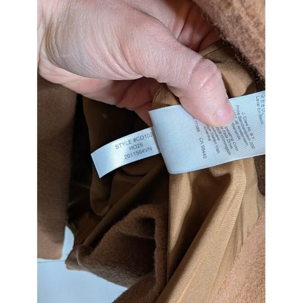 J. Crew Patch‎ Pocket Topcoat Women M Brown Camel Wool Blend Button Up Jacket